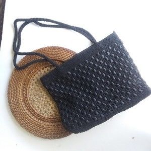 Vintage Gold Coast Black Crochet Purse
